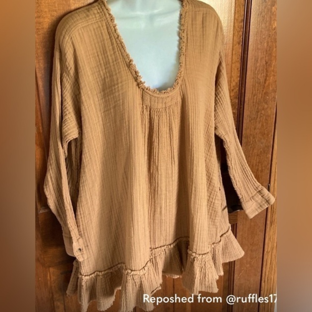Free People X Revolve “Bring It On Guazy”Oversized Fringe Tunic Top Size S-L